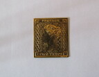 Abbildung einer mutmaßlich gestohlenen goldenen Briefmarke