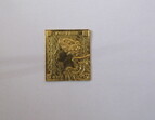 Abbildung einer mutmaßlich gestohlenen goldenen Briefmarke