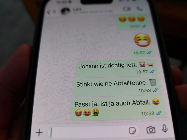 Messenger-Chat mit beleidigenden Inhalten